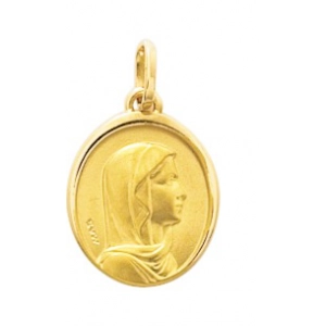 Medalla Virgen chapado en oro 259523 Lua blanca