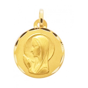 Medalla Virgen chapado en oro 136186 Lua blanca