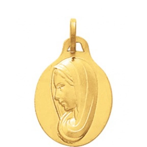 Medalla Virgen chapado en oro 259535 Lua blanca