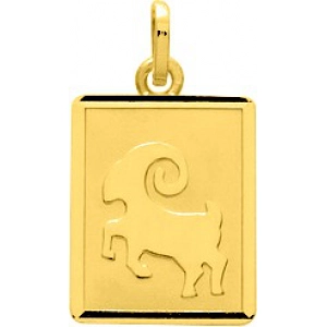 Medalla zodiaco Aries 18Kt Oro Amarillo 73220 Lua blanca