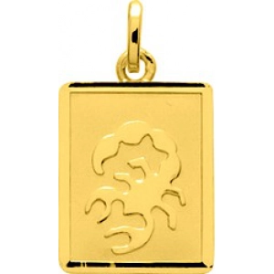 Medalla zodiaco Escorpión 18Kt Oro Amarillo 73227 Lua blanca