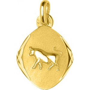 Medalla zodiaco Tauro 18Kt Oro Amarillo 73256 Lua blanca