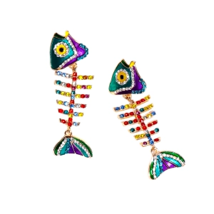 Pendientes con diseño de pez de colores