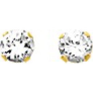 Pendientes par con circonita cúbica 3.0mm 18Kt Oro Amarillo 9269.9G Lua blanca