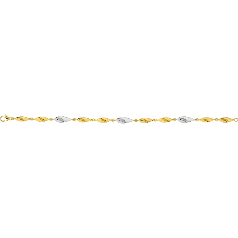 Pulsera 20cm chapado en oro bicolor CCEK8698 Lua blanca