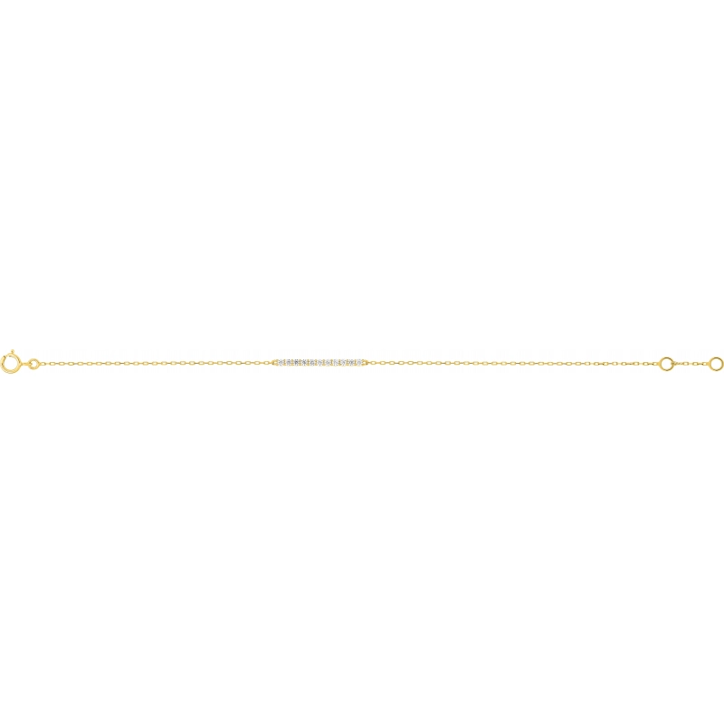 Pulsera con circonita cúbica 9Kt Oro Amarillo 71VE301RI Lua blanca