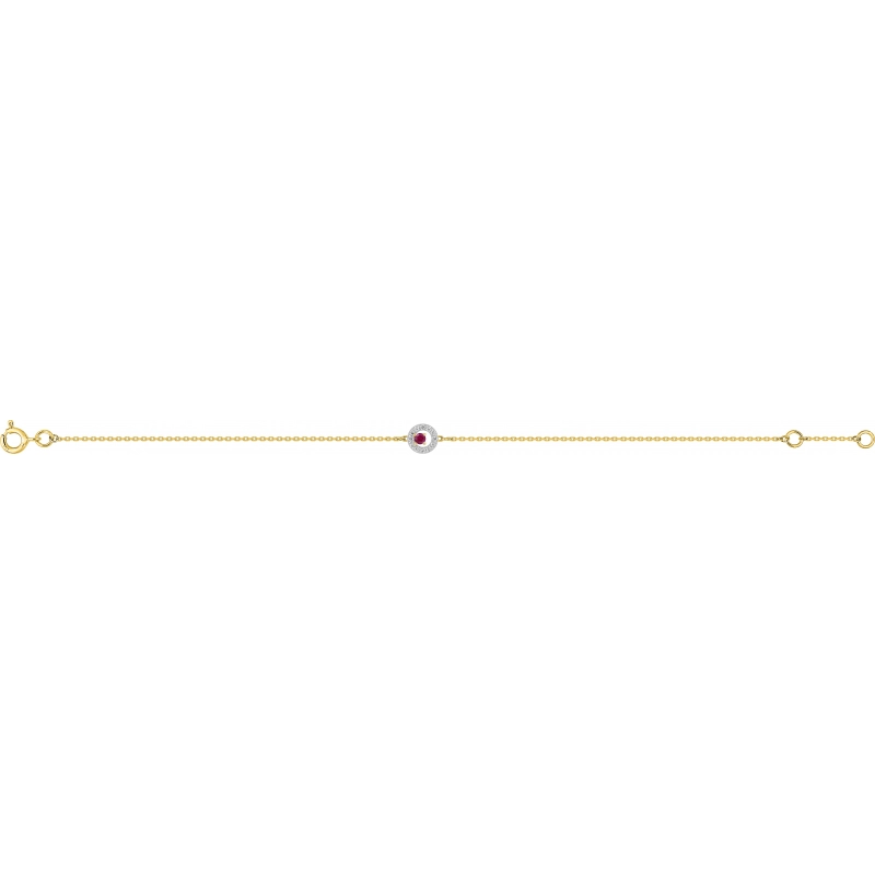 Pulsera con rubí y circonita cúbica 18Kt Oro Amarillo Lua Blanca 5.0422.Z2.0