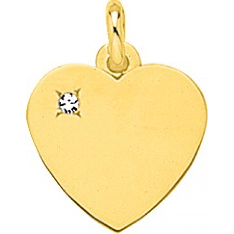 Colgante corazón diamante 0.03ct GHP1P2 18Kt Oro Amarillo 754.7H Lua blanca