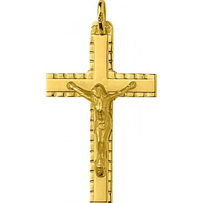 Colgante Cruz Cristo 18Kt Oro Amarillo 86460 Lua blanca