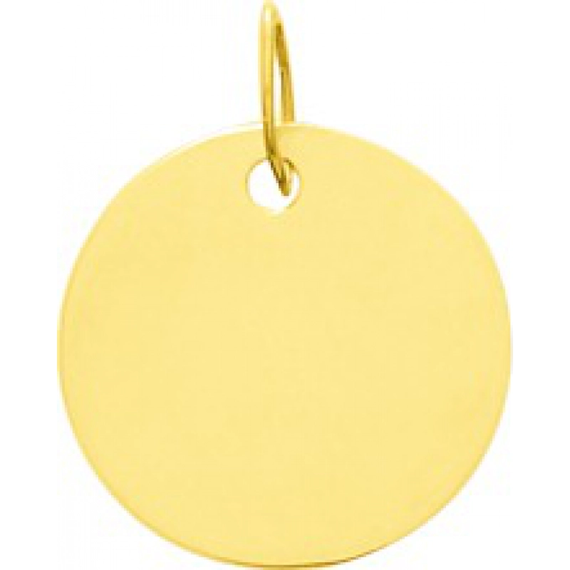 Colgante redondo 18Kt Oro Amarillo W9 Lua blanca