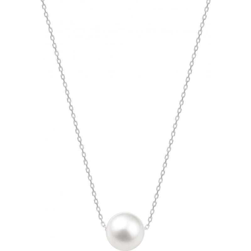 Collar con perla cultivada en agua dulce 9Kt Oro Blanco 416463.X0.42 Talla 42 Lua blanca