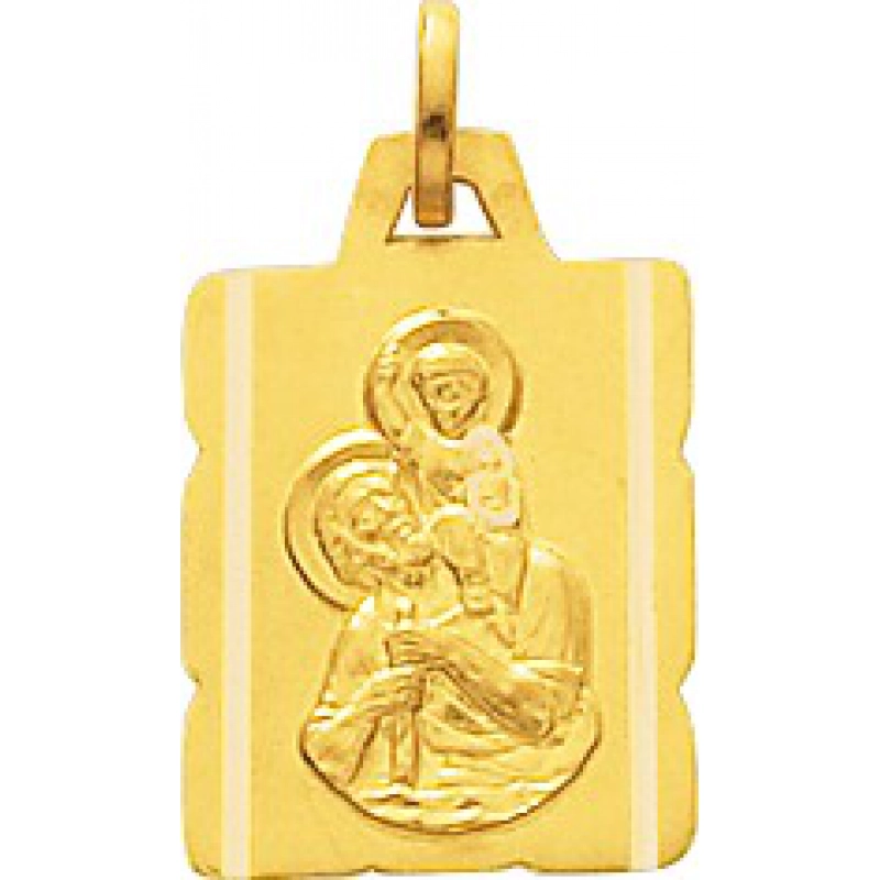 Medalla  San Cristóbal 9Kt Oro Amarillo 0M54286 Lua blanca