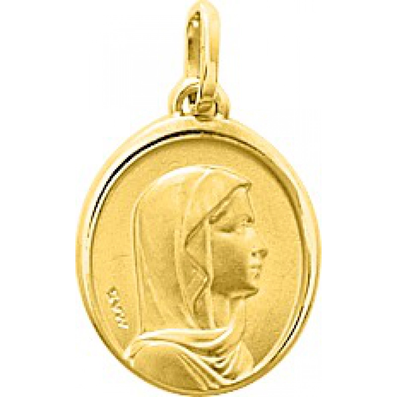 Medalla virgen 18Kt Oro Amarillo 32884 Lua blanca