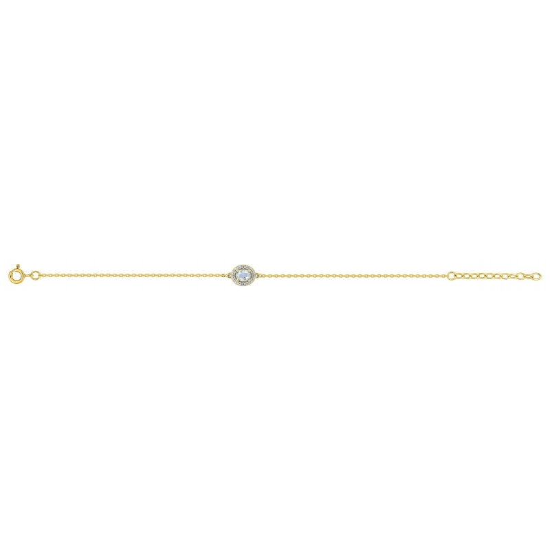 Pulsera circonita azul celeste y blanco chapado en oro rh Lua Blanca 256910.4.0