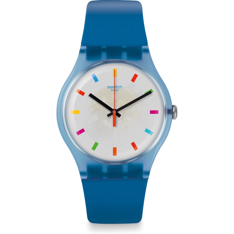 Reloj azul color square suon125 Swatch