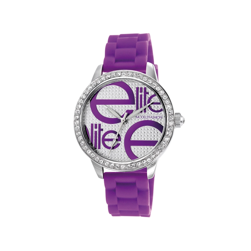 Reloj Elite de caucho lila E52469-G215