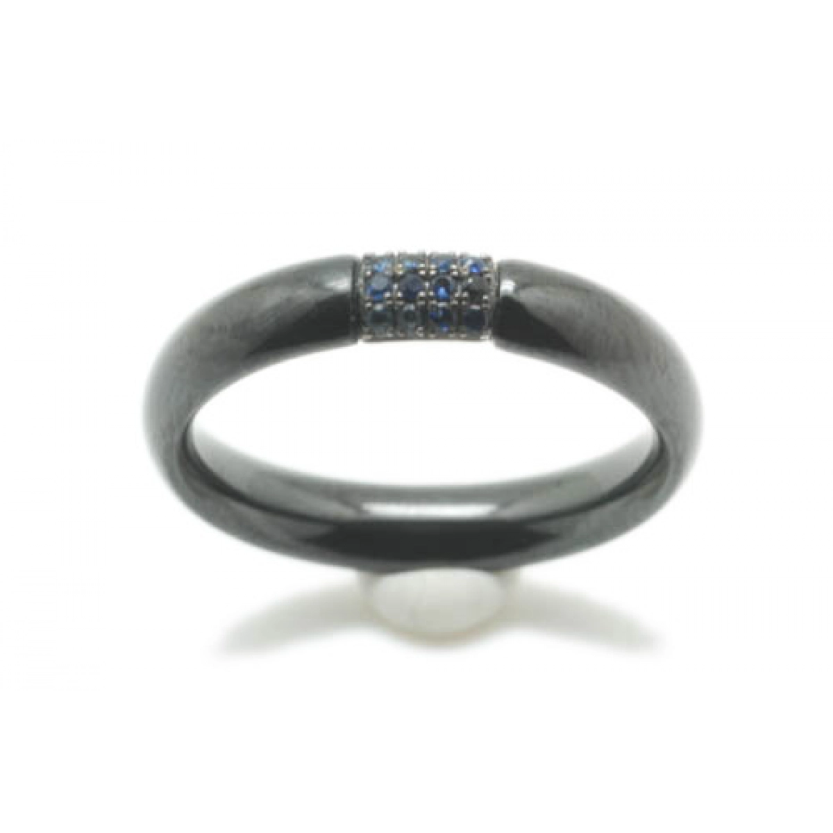 CERAMIC AND BLUE SAPPHIRES RING