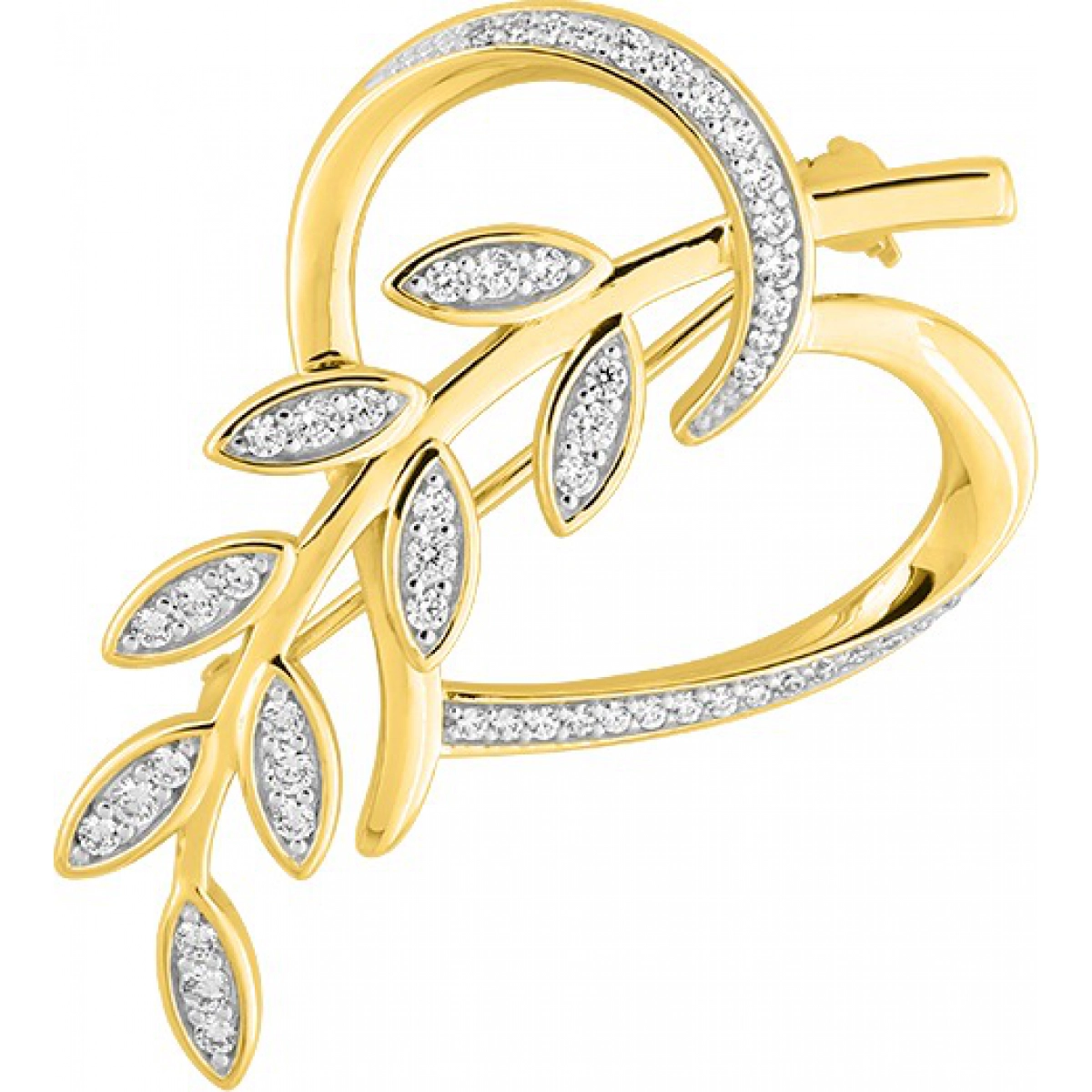 Ring cz and rhod gold plated Brass Lua Blanca  221490.9 