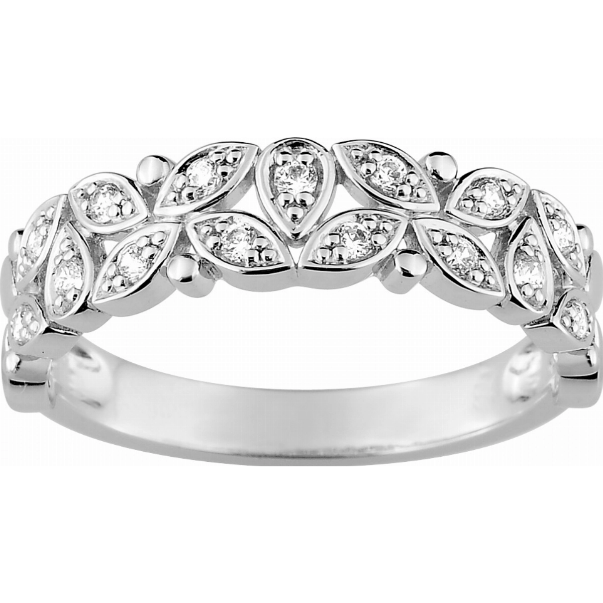 Ring w. cz rh925 Silver Lua Blanca  450009.9 - Size 49