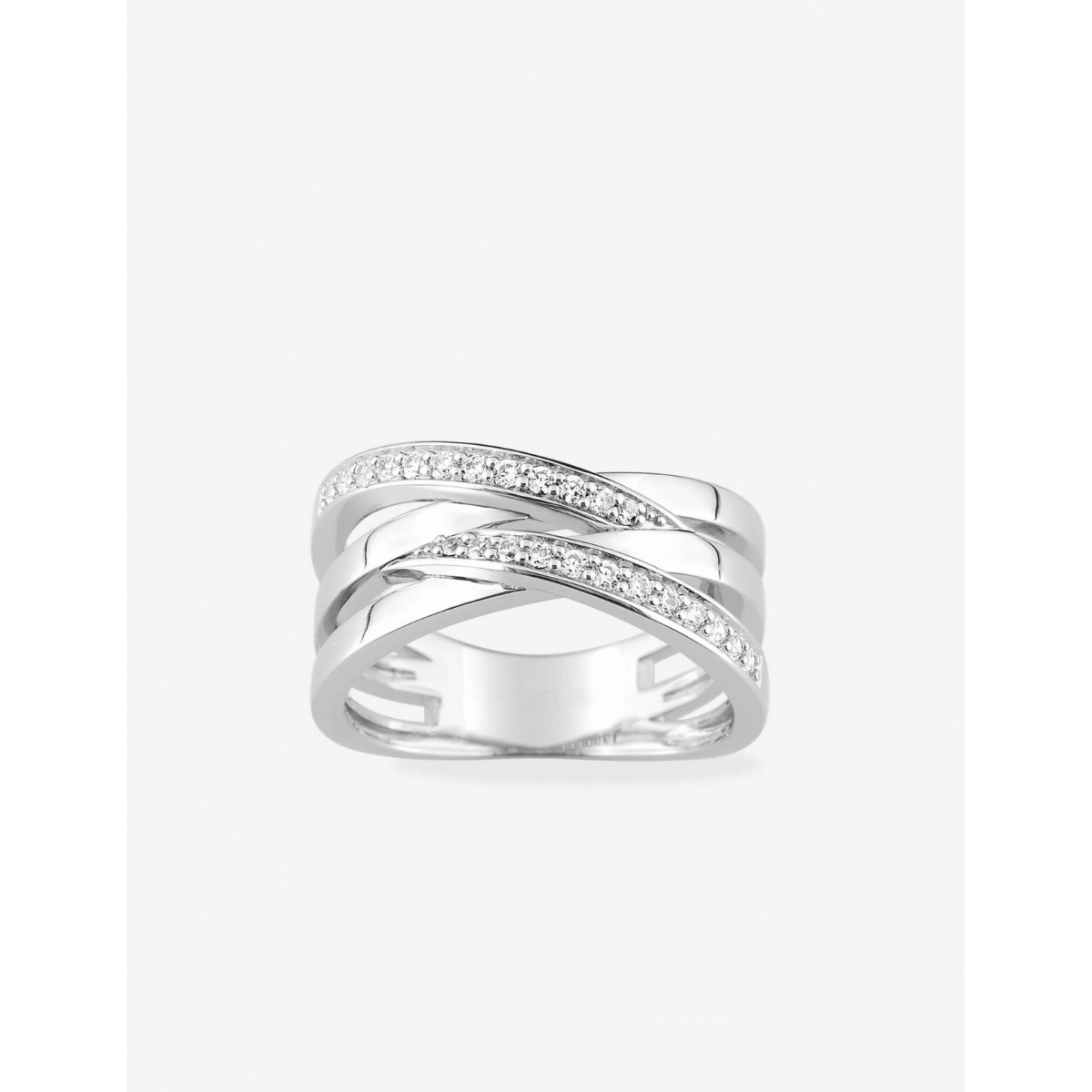 Ring w. cz rh925 Silver Lua Blanca  450155.9 - Size 55