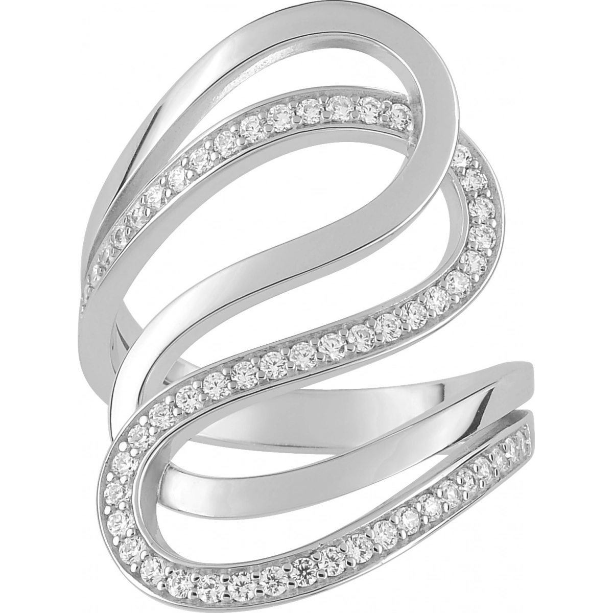 Ring w. cz rh925 Silver Lua Blanca  T33.51885 - Size 51