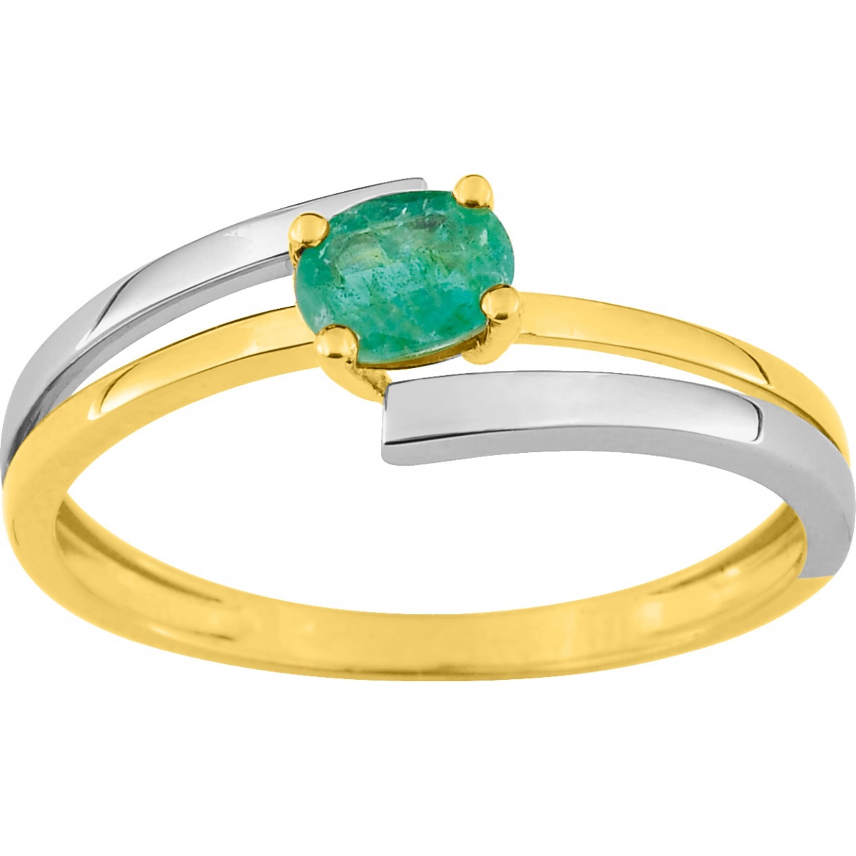 Ring w. emerald with rh 18K YG Lua Blanca  GZB23BE.16