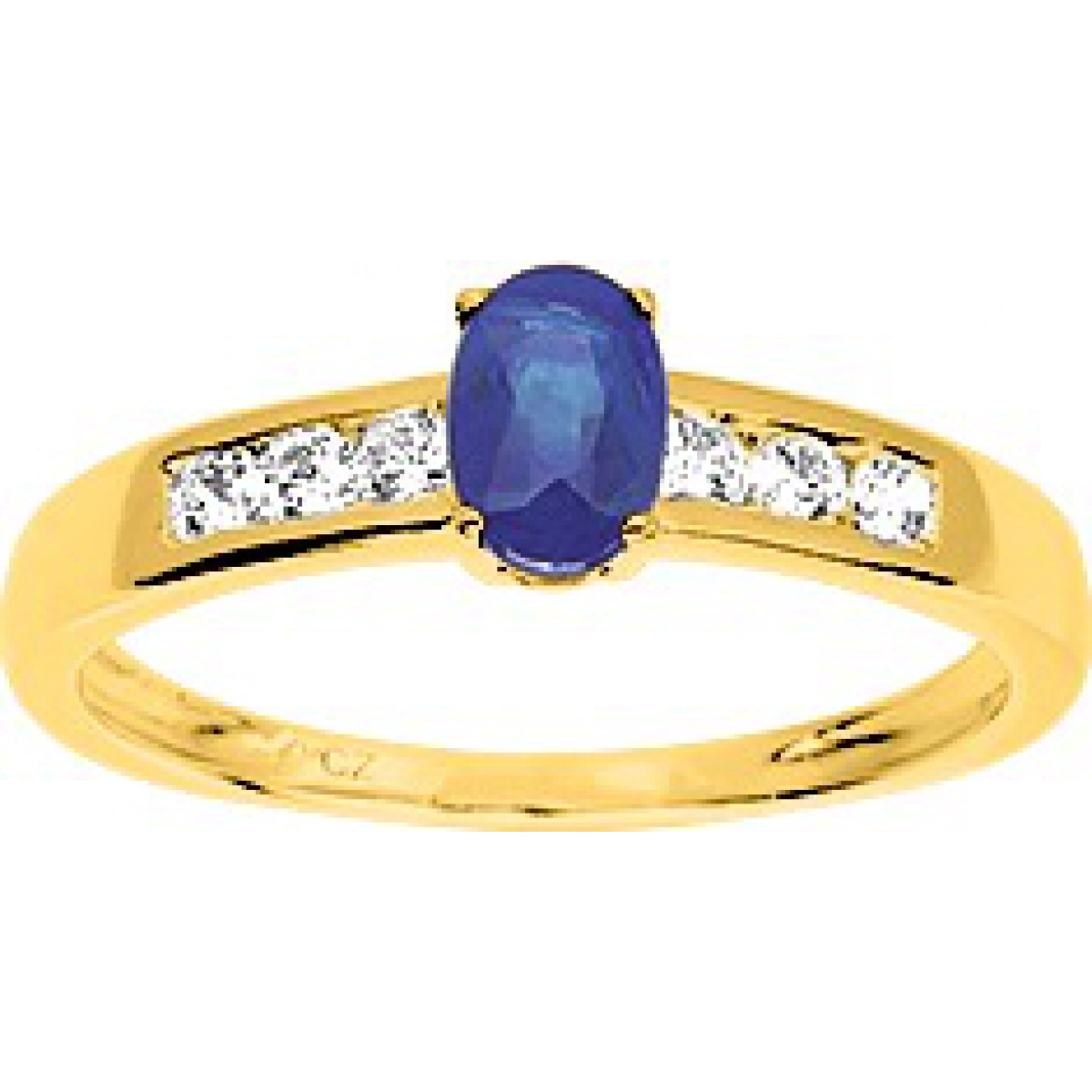 Ring w. sapphire and cz 9K YG Lua Blanca  216434.A9 - Size 50
