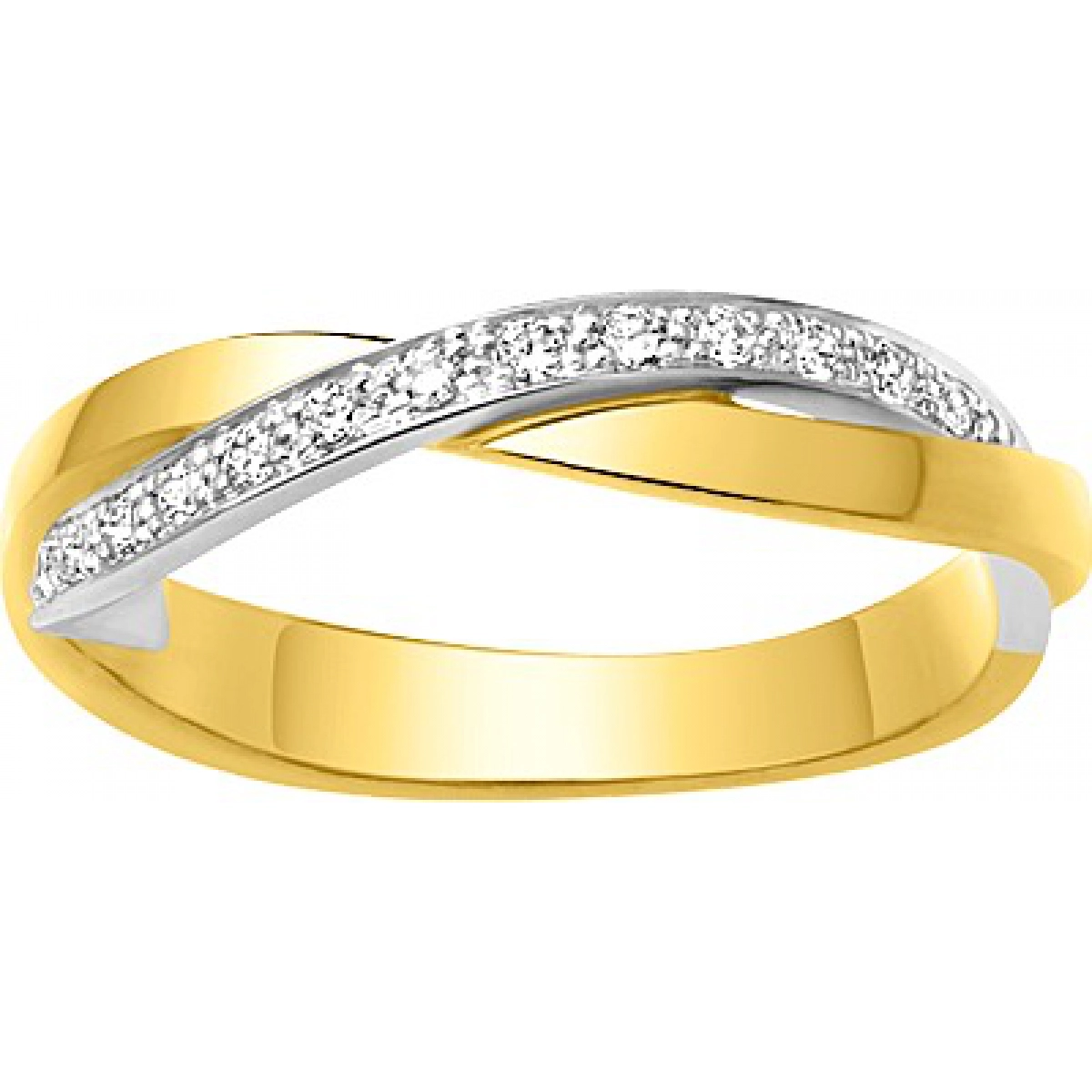 Wedding ring w. 13 diam 0.12ct GHP1P2 18K 2TG Lua Blanca  4T348DI2 - Size 51