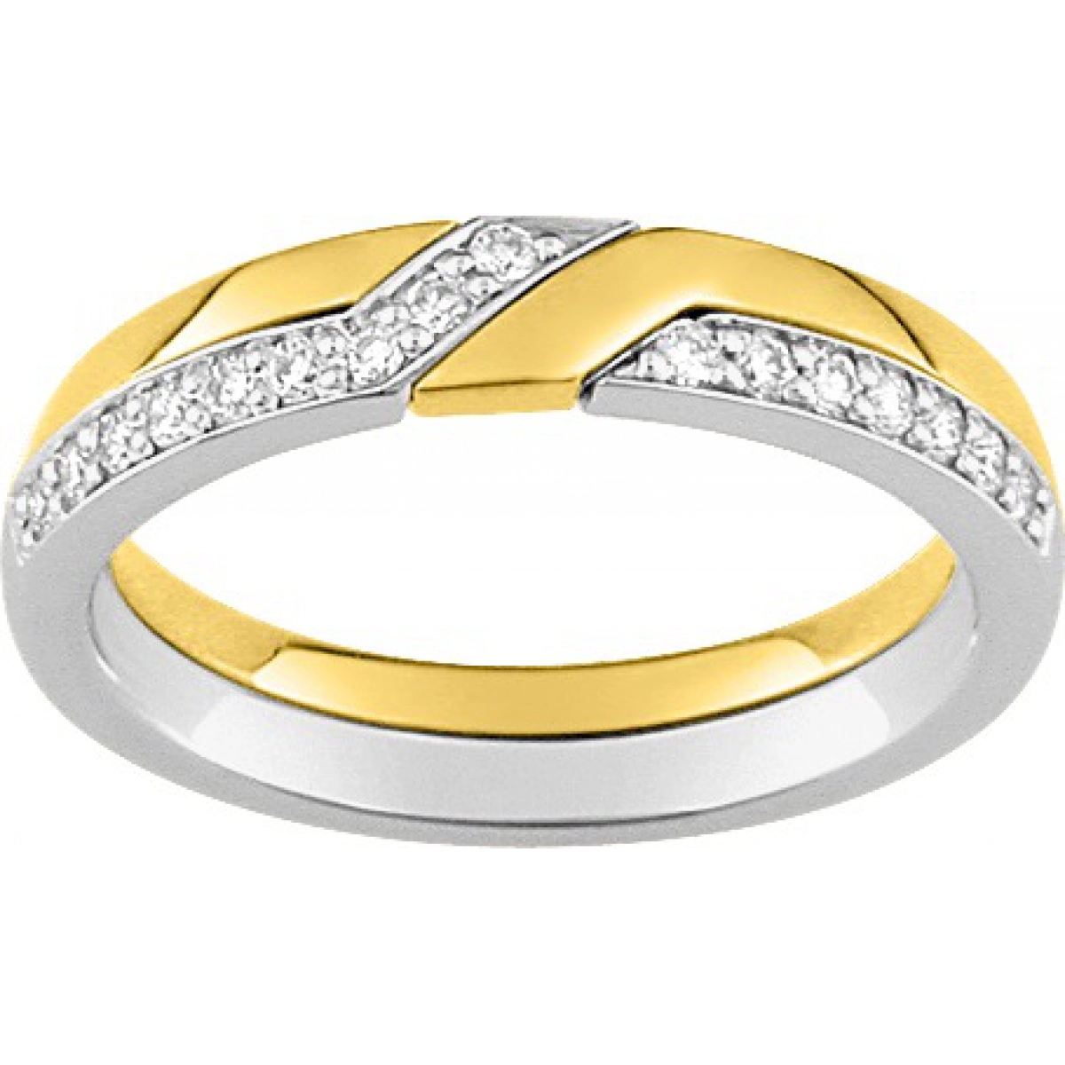Wedding ring w. 16 diam 0.16ct GHSI 18K 2TG Lua Blanca  4E371DI0 - Size 64