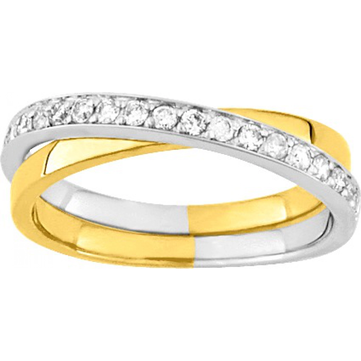 Wedding ring w. 19 diam 0.27ct 18K 2TG - Size: 56  Lua Blanca  3R001XB4.16