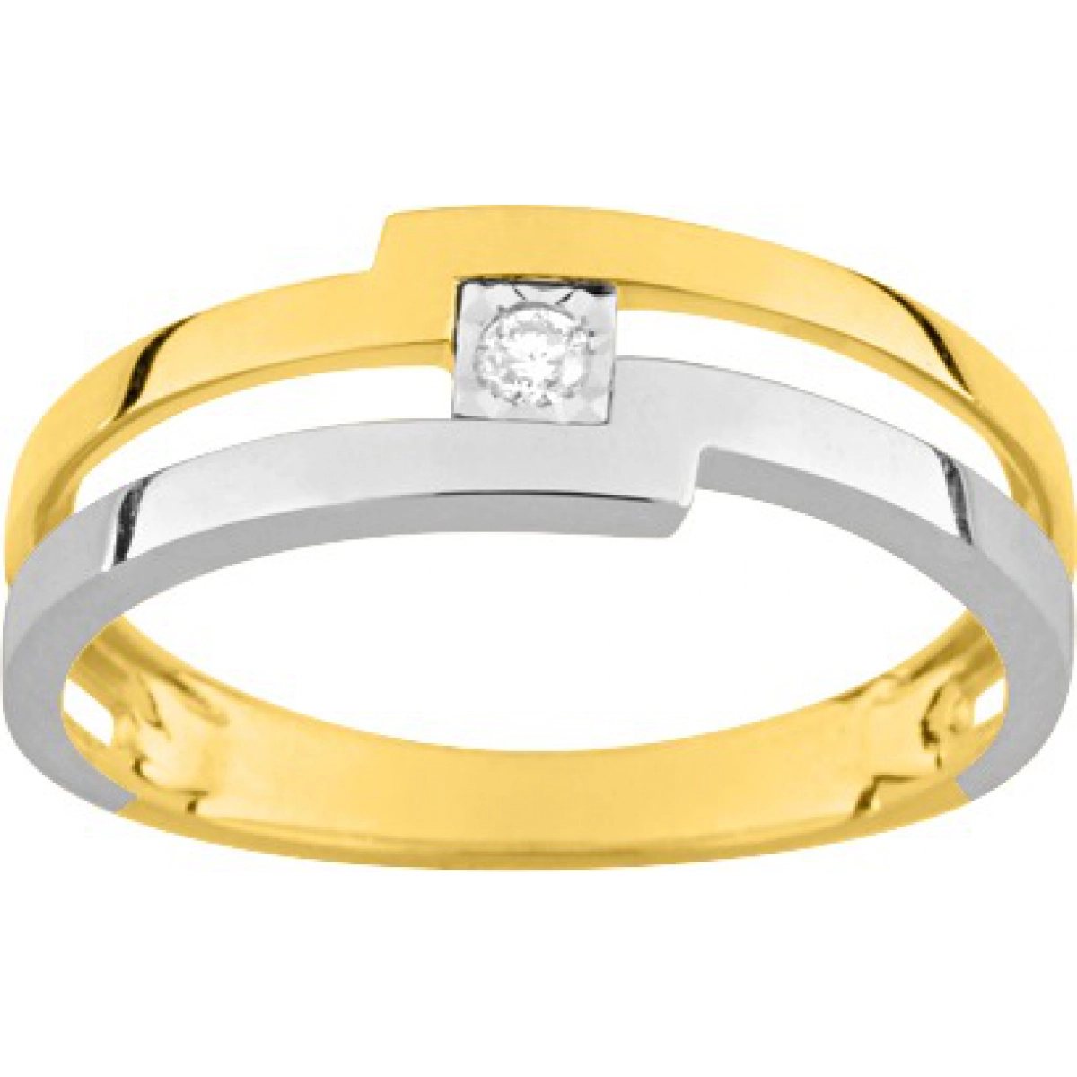 Wedding ring w. diam 0.03ct 18K 2TG - Size: 54  Lua Blanca  QS074BB4.14