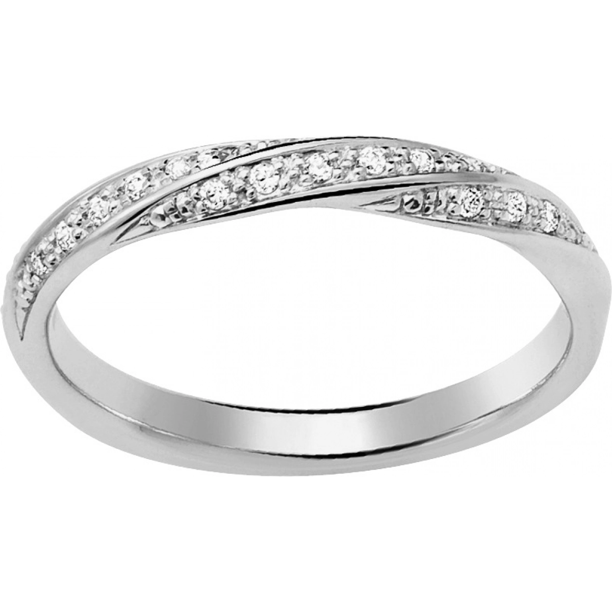 Wedding ring w. diam 0.10ct GHP1P2 18K WG Lua Blanca  4H344MI3 - Size 60
