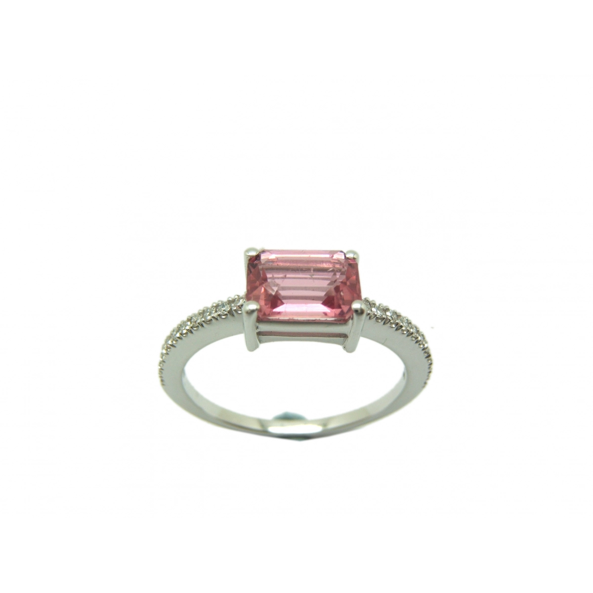 RING WHITE GOLD RUBELLITE AND DIAMOND-417 B-79 A-417