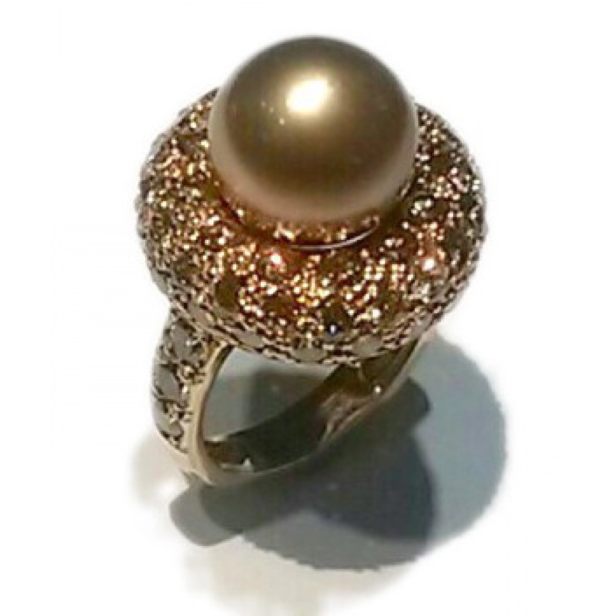 Pink gold shiny and Pearl ring