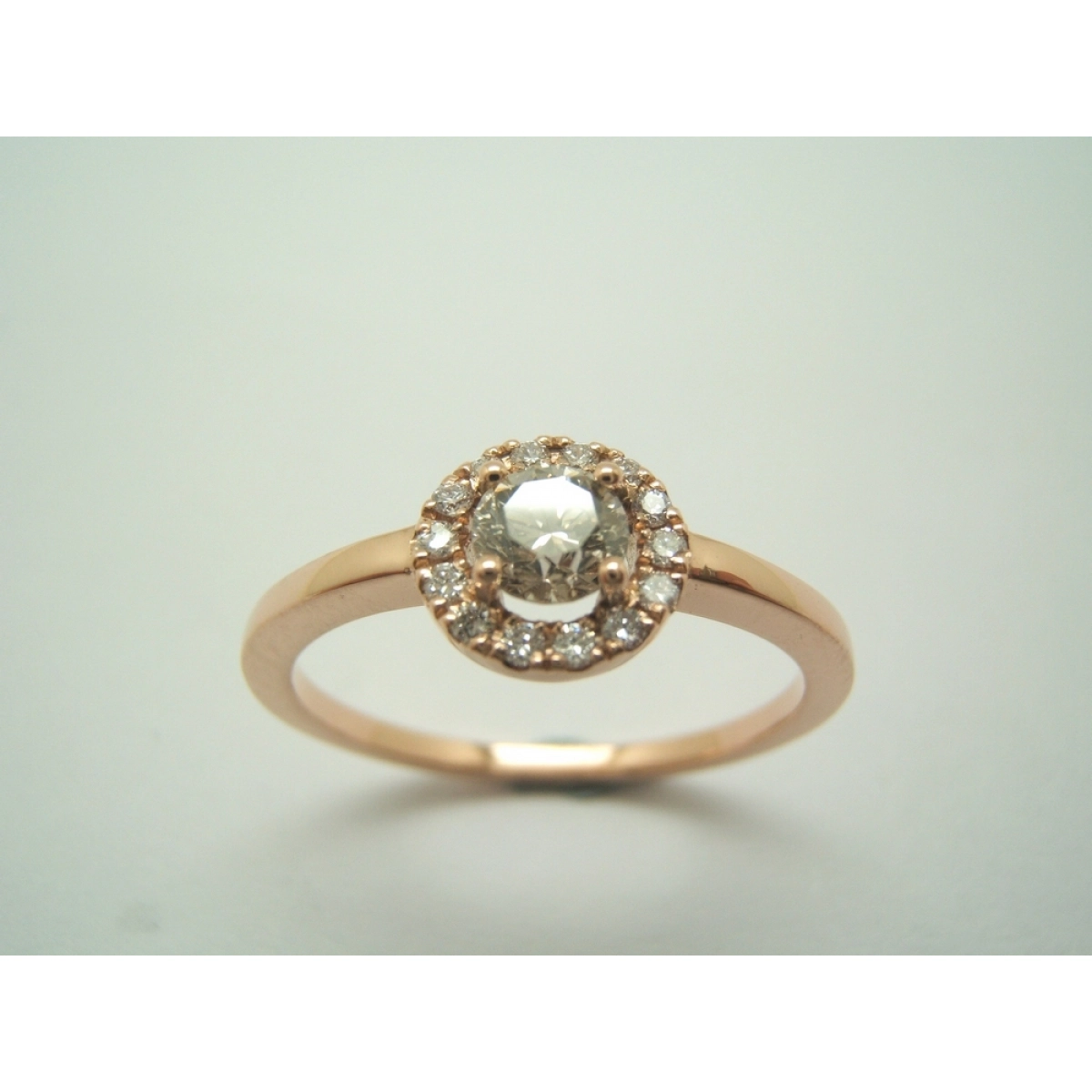 RING SOLITAIRE ROSE GOLD AND DIAMONDS B-79