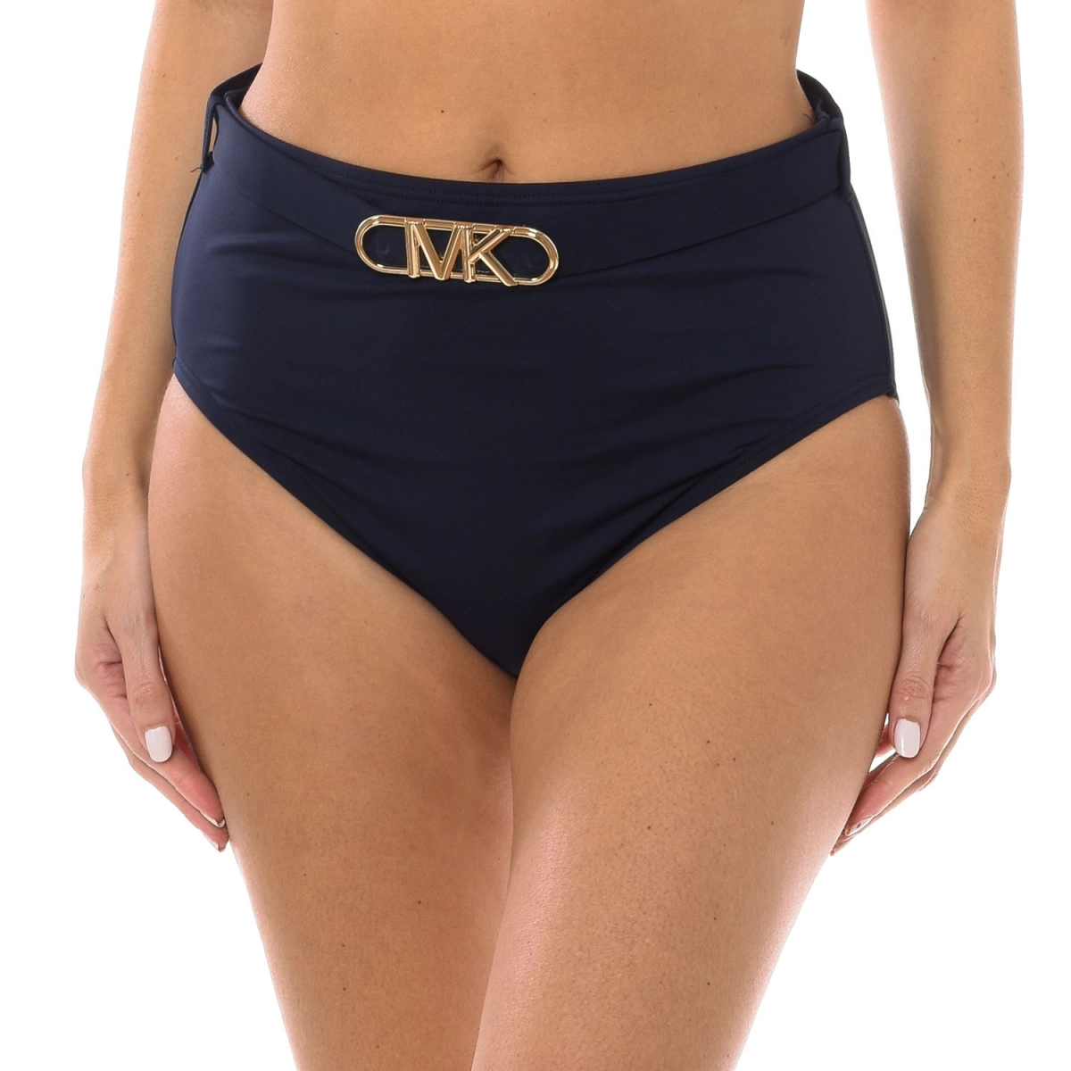 Braguitas de bikini de cintura alta Michael Kors MM1N025 mujer Talla: L Color: Azul MM1N025-412.L