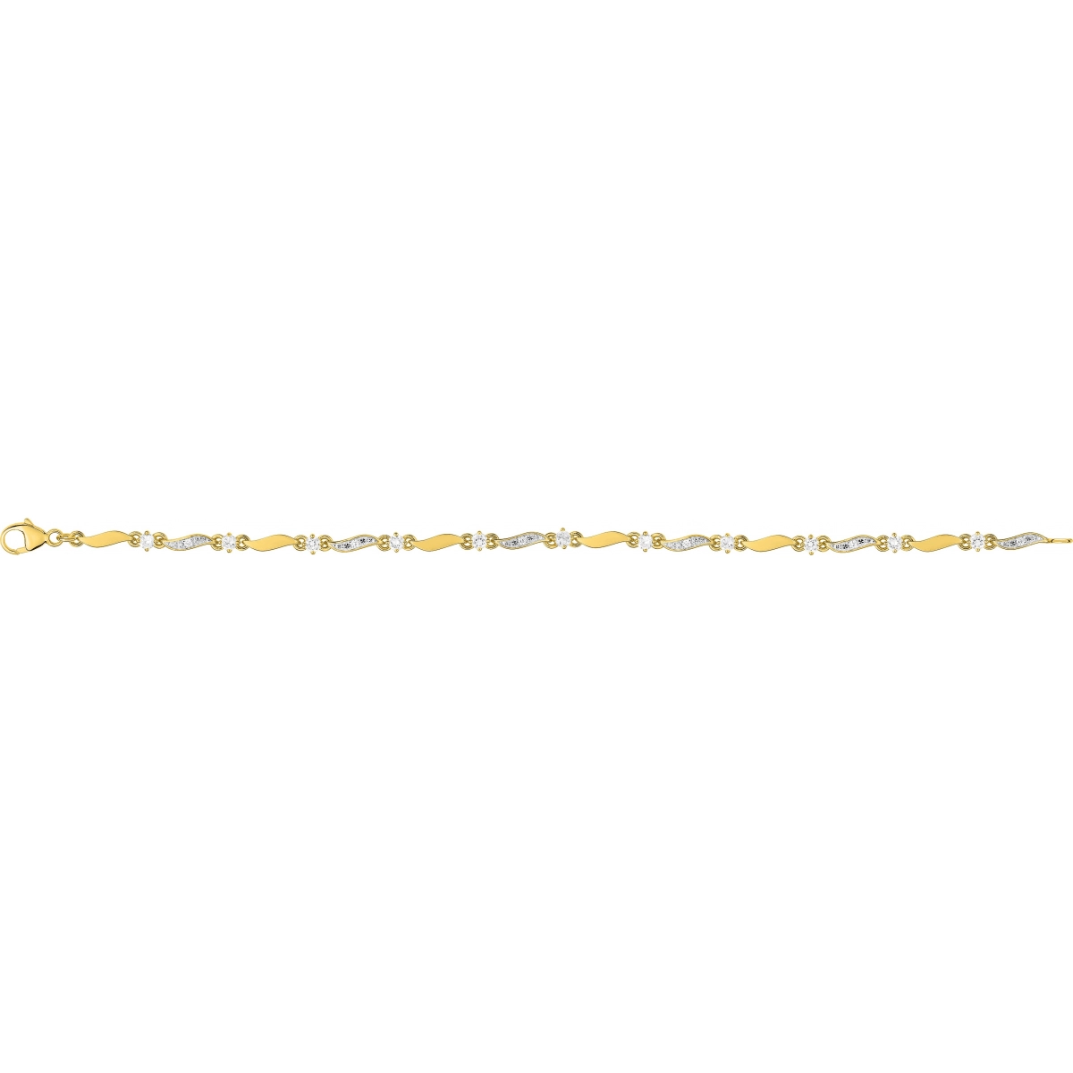 Bracelet 18cm w. cz gold plated Brass 2TG  Lua Blanca  BSBF34Z18.0