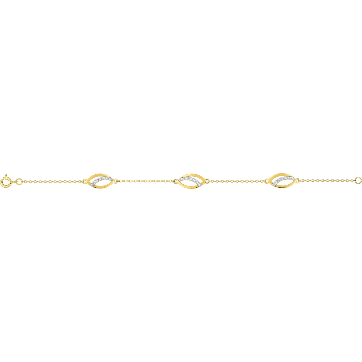 Bracelet 18cm w. cz gold plated Brass 2TG  Lua Blanca  BSBK32Z18.0