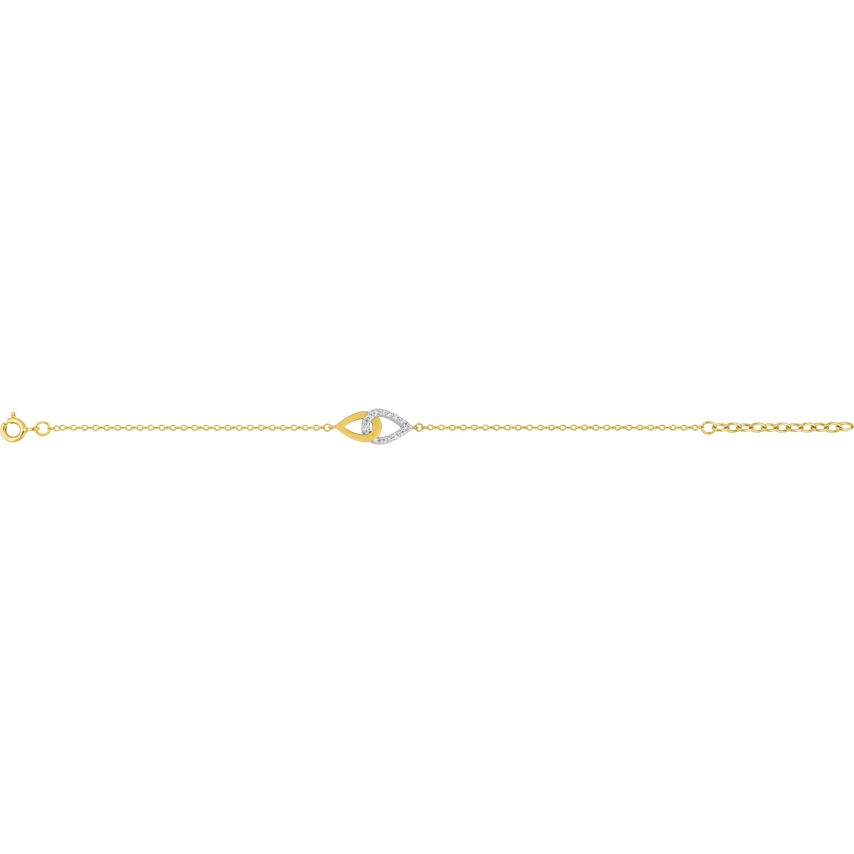 Pulseira 18cm com Zircônia cúbica banhado a ouro bicolor BSBL53Z18 Lua blanca BSBL53Z18.0