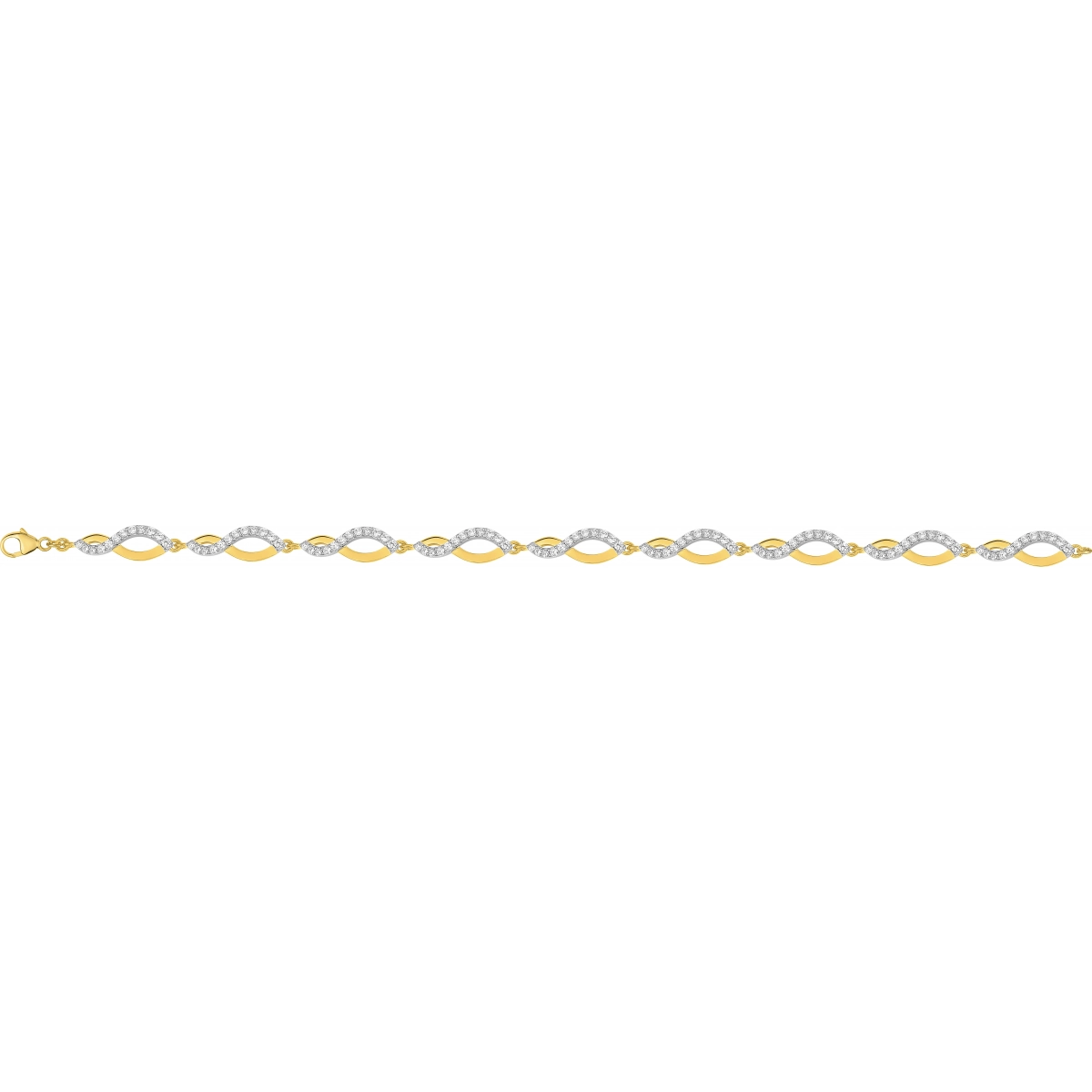 Bracelet 18cm w. cz gold plated Brass 2TG  Lua Blanca  BSBL57Z18.0