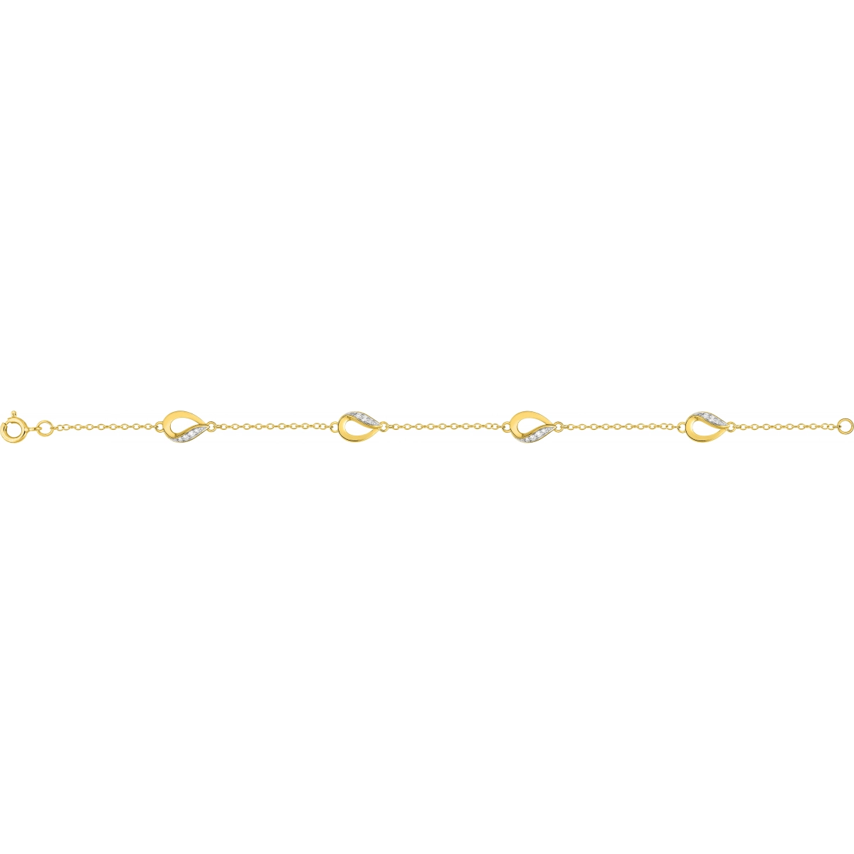 Bracelet 18cm w. cz gold plated Brass 2TG  Lua Blanca  BSBV25Z18.0