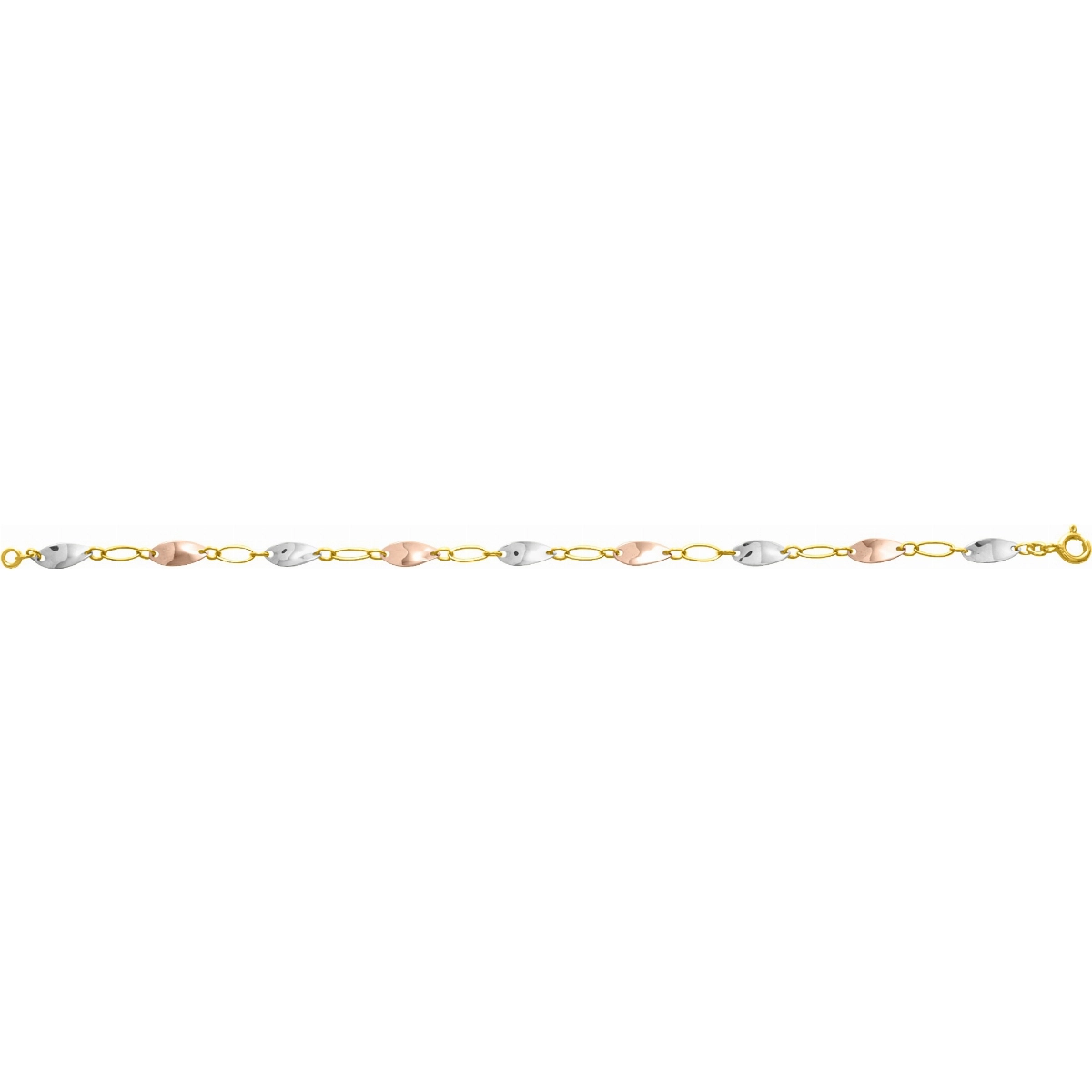 Bracelet 18K 3TG Lua Blanca  8860L - Size 42