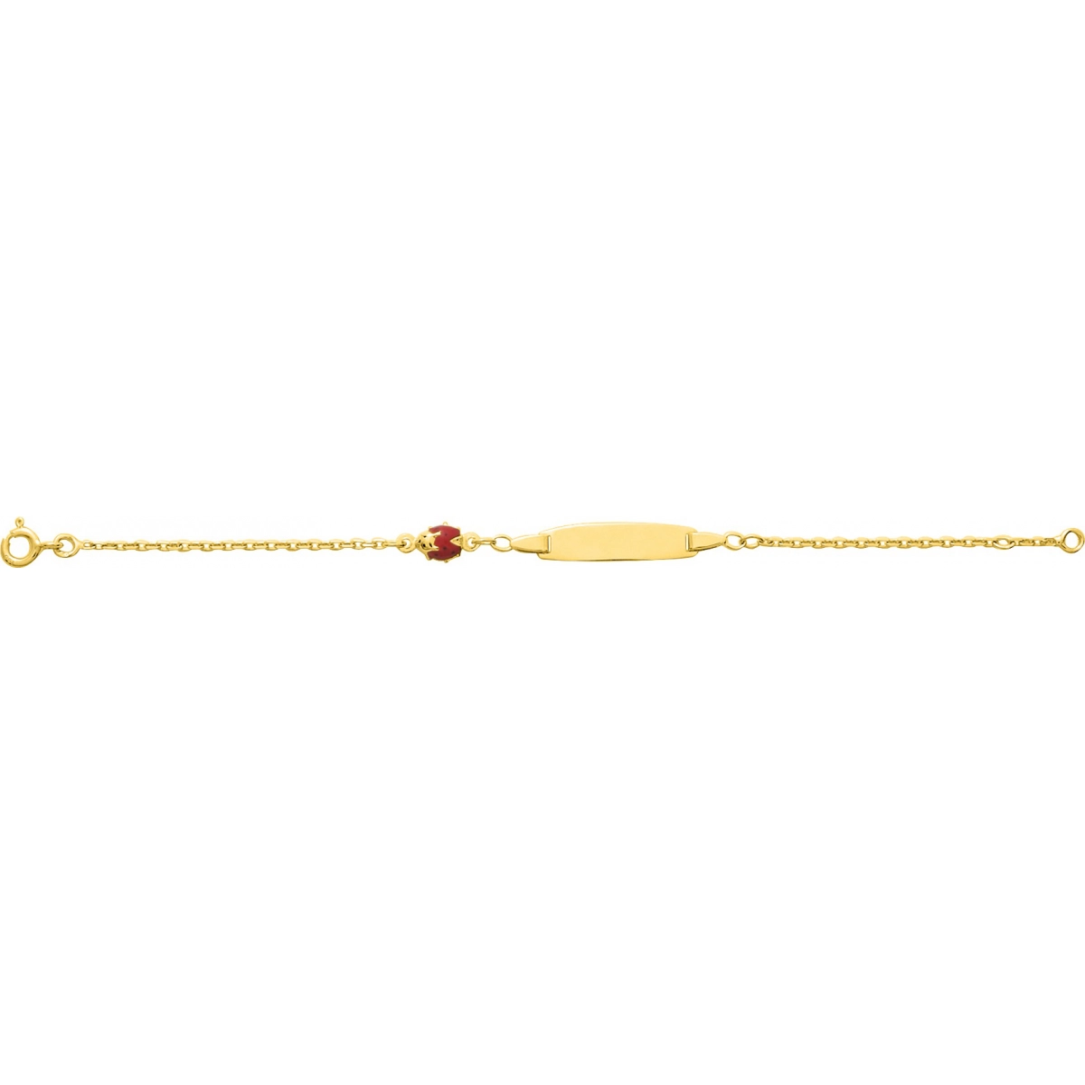 ID bracelet baby 'ladybird' 18K YG - Size: 14  Lua Blanca  604.4.14