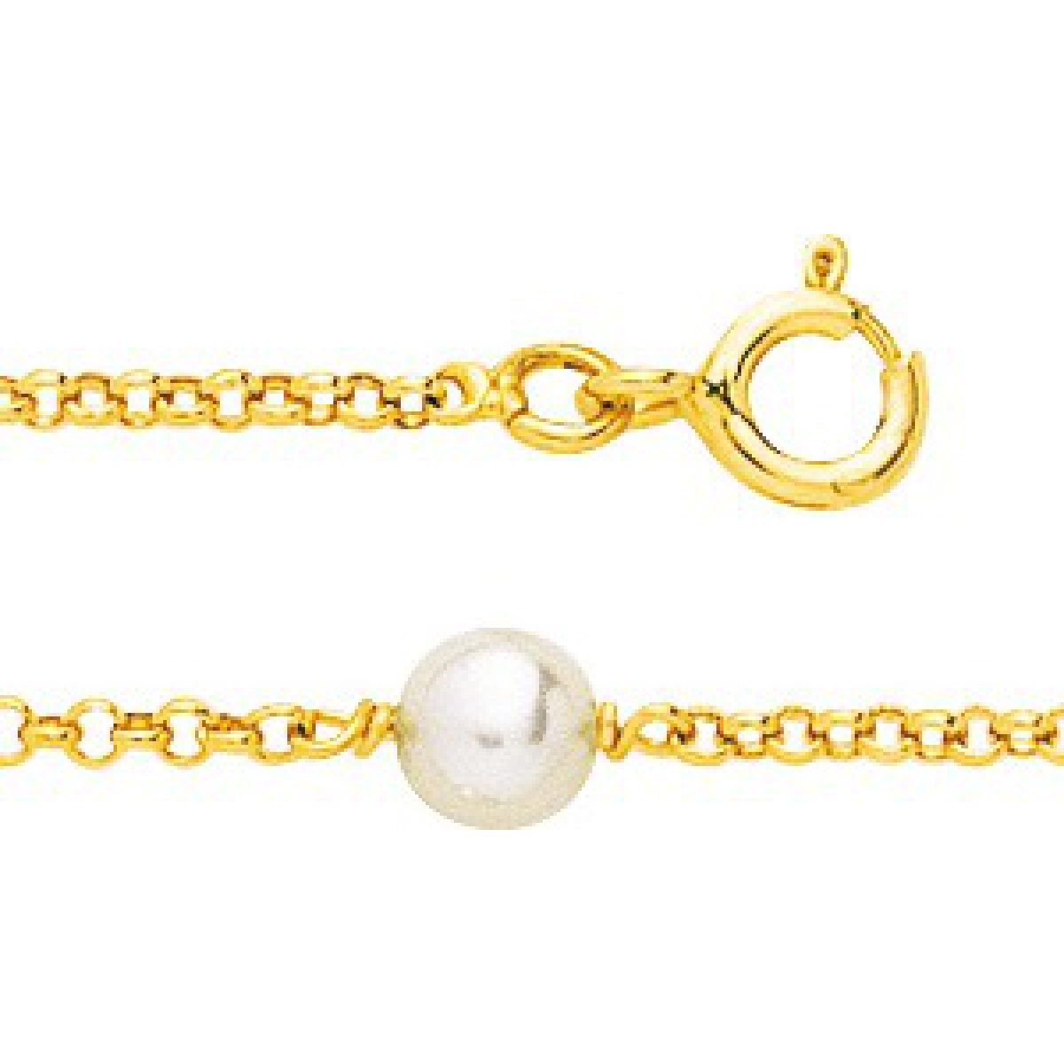 Bracelet chain w. cult.FWpearl 18K YG - Size: 42  Lua Blanca  763.1P.42
