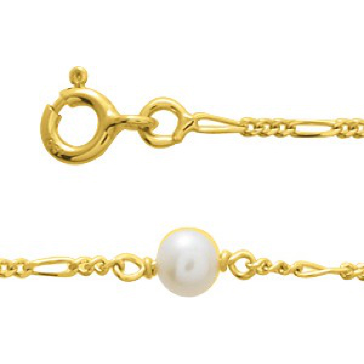 Bracelet chain w. cult.FWpearl 18K YG - Size: 42  Lua Blanca  763.2P.42