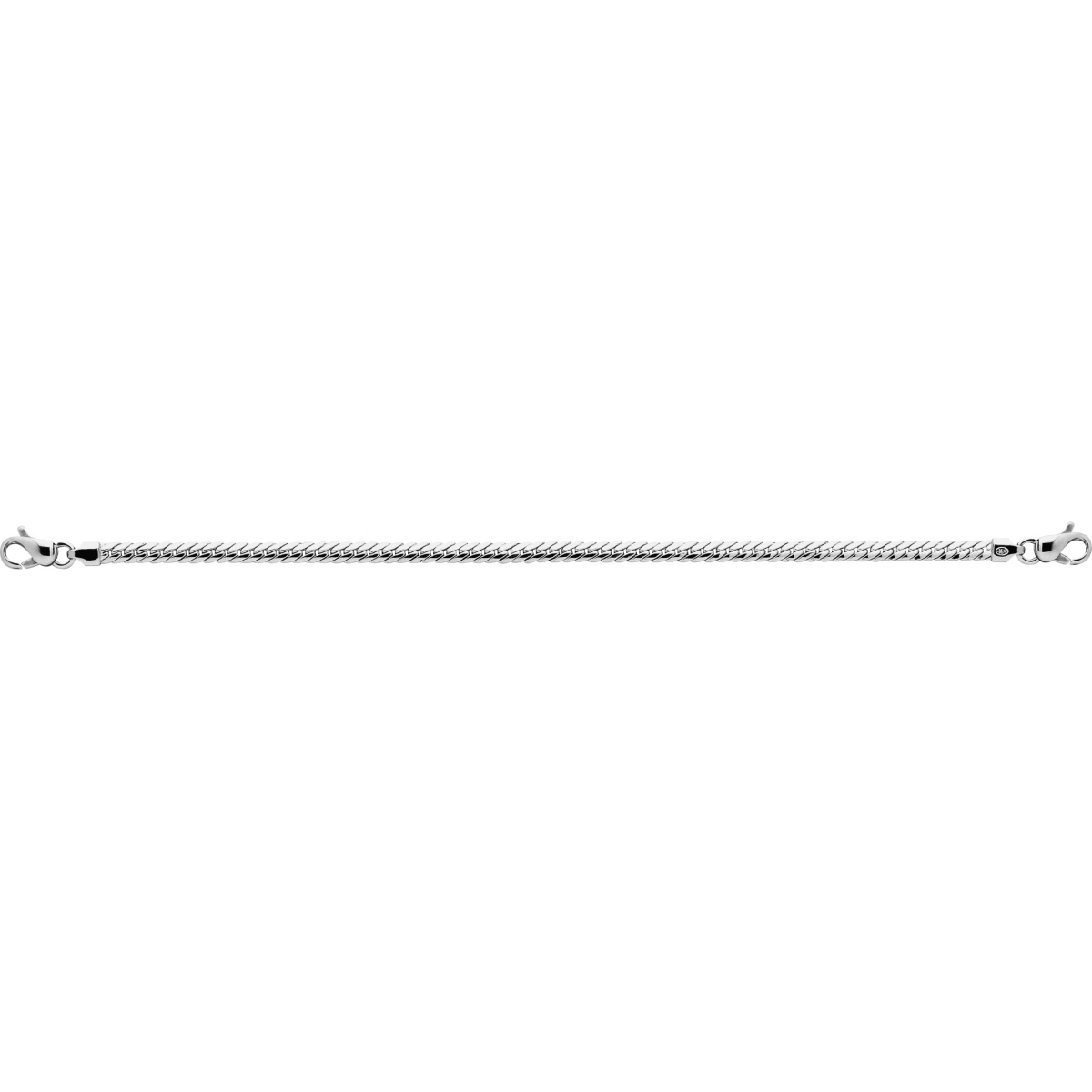 Bracelet 'double curb chain' hollow 18K WG Lua Blanca  3234L - Size 18