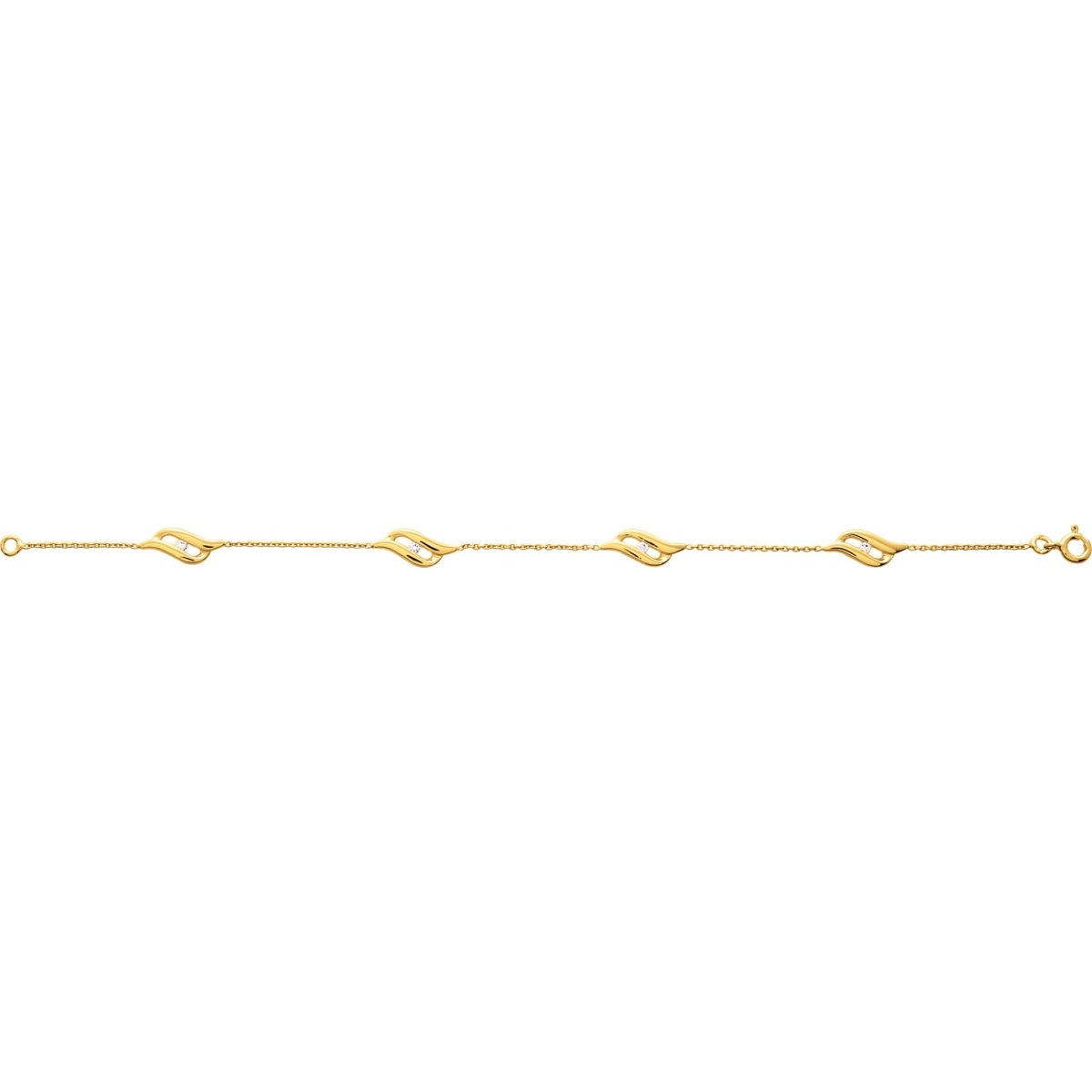 Gold plated brass bracelet w. cz Lua Blanca  103593.1.18