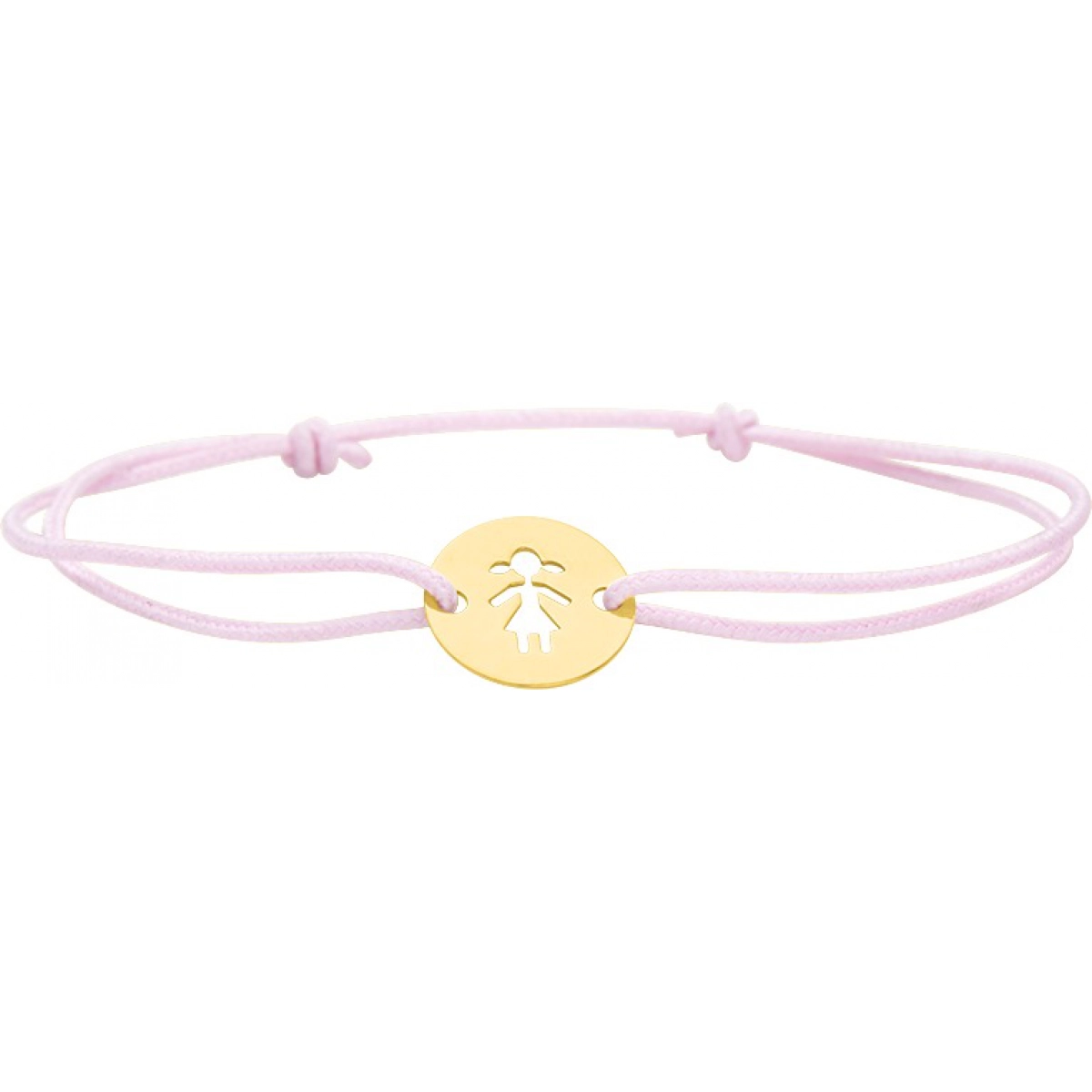Bracelet 'girl' w. pink cord 18K YG  Lua Blanca  7706.1.0