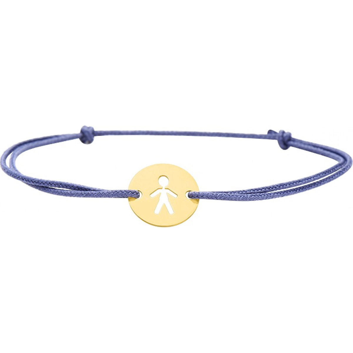 Bracelet 'boy' w. blue cord 18K YG  Lua Blanca  7707.1.0
