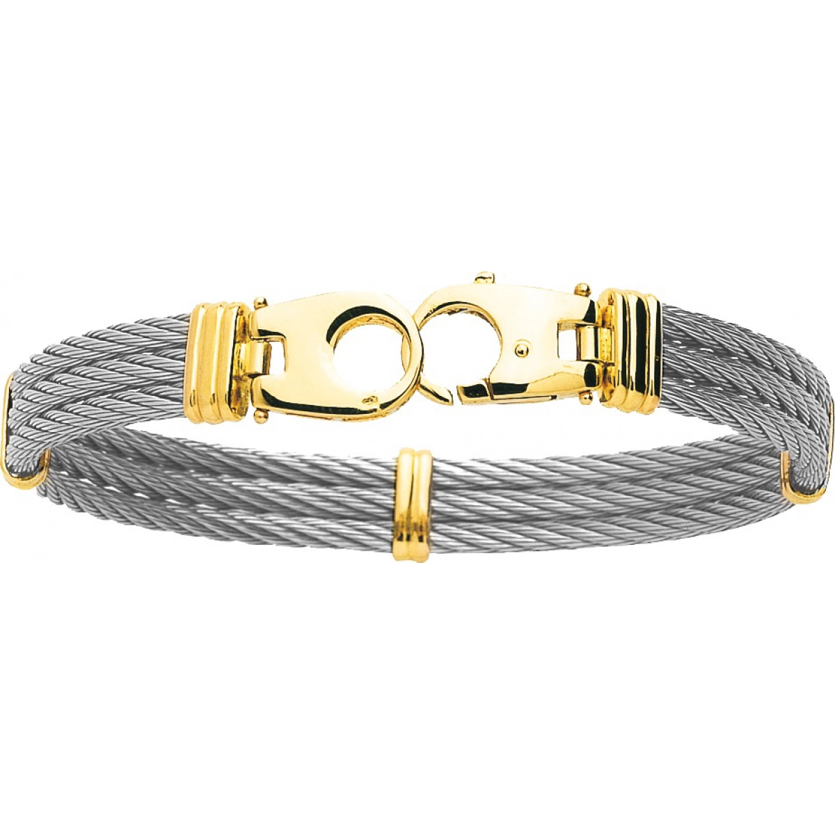 Bracelet w. st. steel cable large 18K YG Lua Blanca  6219GM.0